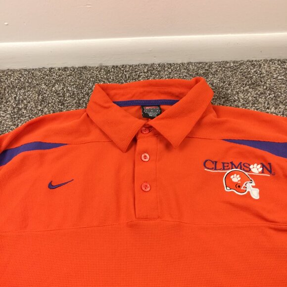 Vintage 2006 Clemson Tigers Football Polo Shirt Nike Authentic Mens Large - Picture 1 of 11